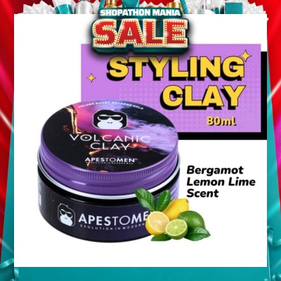 APESTOMEN - Volcanic Clay (High Performing Clay, Lightly Scented With Bergamot Lemon Lime, With Extreme Hold) 80ml