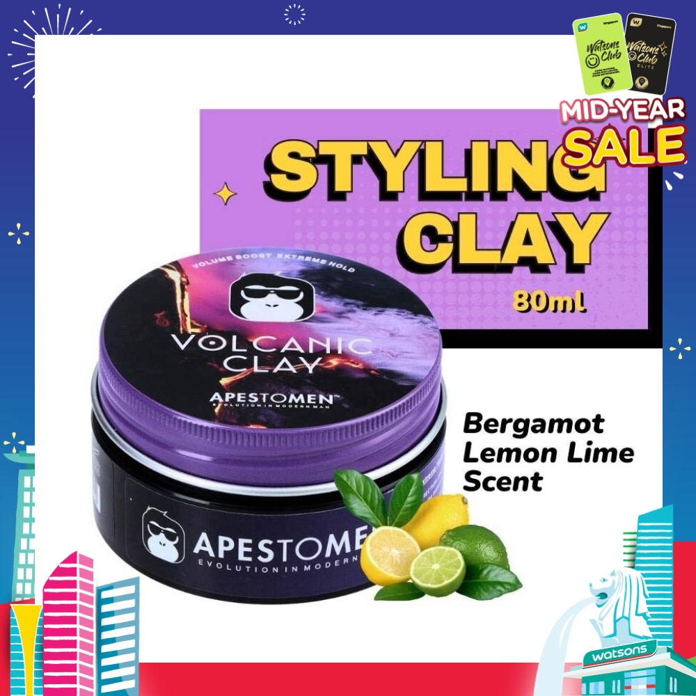 Volcanic Clay (High Performing Clay, Lightly Scented With Bergamot Lemon Lime, With Extreme Hold) 80ml