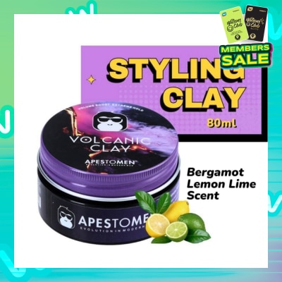 APESTOMEN Volcanic Clay (High Performing Clay, Lightly Scented With Bergamot Lemon Lime, With Extreme Hold) 80ml