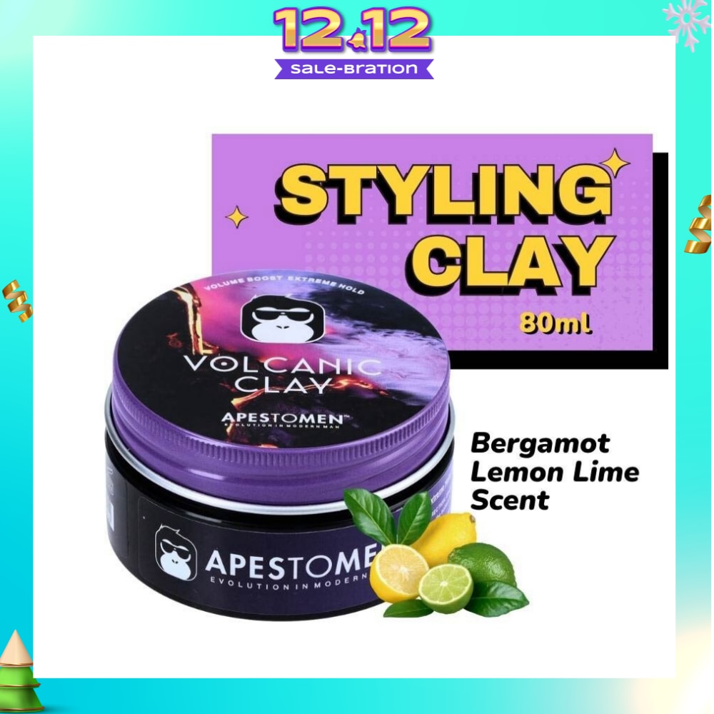Volcanic Clay (High Performing Clay, Lightly Scented With Bergamot Lemon Lime, With Extreme Hold) 80ml