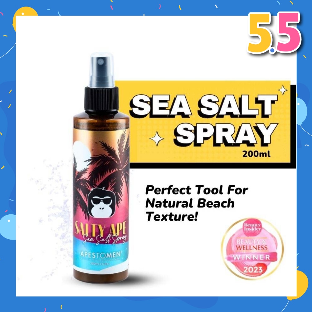 Salty Ape Sea Salt Spray (Texture Spray That Transform Flat Hair, To Styleable Voluminous Textured Hair) 200ml