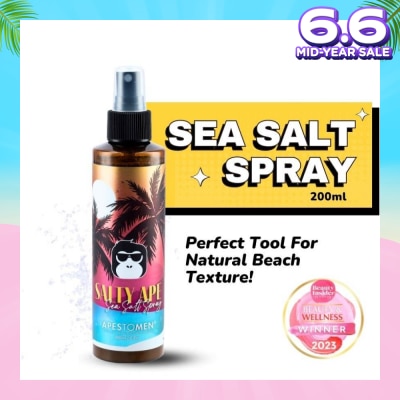 APESTOMEN Salty Ape Sea Salt Spray (Texture Spray That Transform Flat Hair, To Styleable Voluminous Textured Hair) 200ml