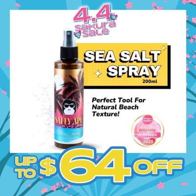 APESTOMEN - Salty Ape Sea Salt Spray (Texture Spray That Transform Flat Hair, To Styleable Voluminous Textured Hair) 200ml