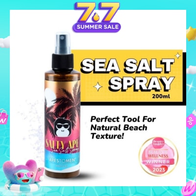APESTOMEN - Salty Ape Sea Salt Spray (Texture Spray That Transform Flat Hair, To Styleable Voluminous Textured Hair) 200ml