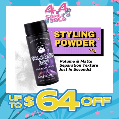 APESTOMEN - Volcanic Ash Styling Powder (Lightweight Powder, That Adds Grip With No Fuss, Volume And Matte Separation Texture In Just Seconds) 25g