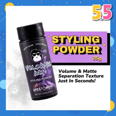 APESTOMEN Volcanic Ash Styling Powder (Lightweight Powder, That Adds Grip With No Fuss, Volume And Matte Separation Texture In Just Seconds) 25g