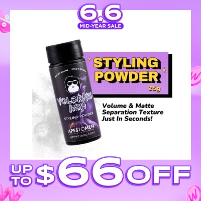 APESTOMEN - Volcanic Ash Styling Powder (Lightweight Powder, That Adds Grip With No Fuss, Volume And Matte Separation Texture In Just Seconds) 25g