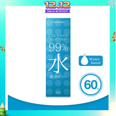 SAGAMI 99% Water Lubricating Jelly (Made With Sterile Purified Water And Free From Paraben. No Extra Additives, Naturally Moisturised) 60g