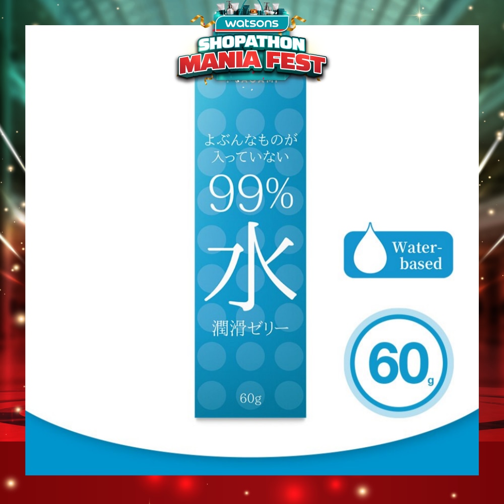 99% Water Lubricating Jelly (Made With Sterile Purified Water And Free From Paraben. No Extra Additives, Naturally Moisturised) 60g