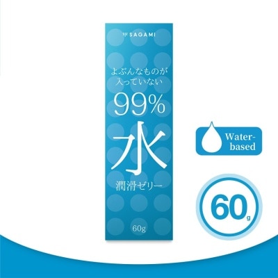 SAGAMI 99% Water Lubricating Jelly (Made With Sterile Purified Water And Free From Paraben. No Extra Additives, Naturally Moisturised) 60g