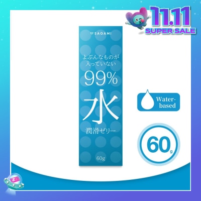 SAGAMI 99% Water Lubricating Jelly (Made With Sterile Purified Water And Free From Paraben. No Extra Additives, Naturally Moisturised) 60g