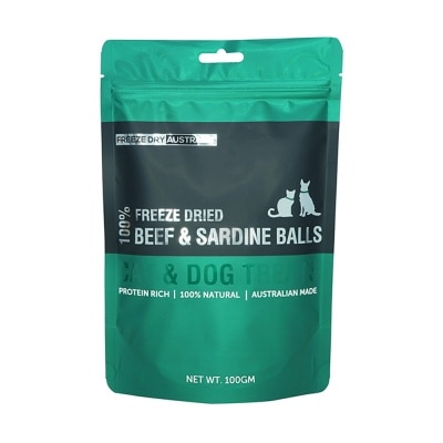 FREEZE DRY AUSTRALIA - Freeze Dried Beef & Sardine Balls Cat and Dog Treats 100g