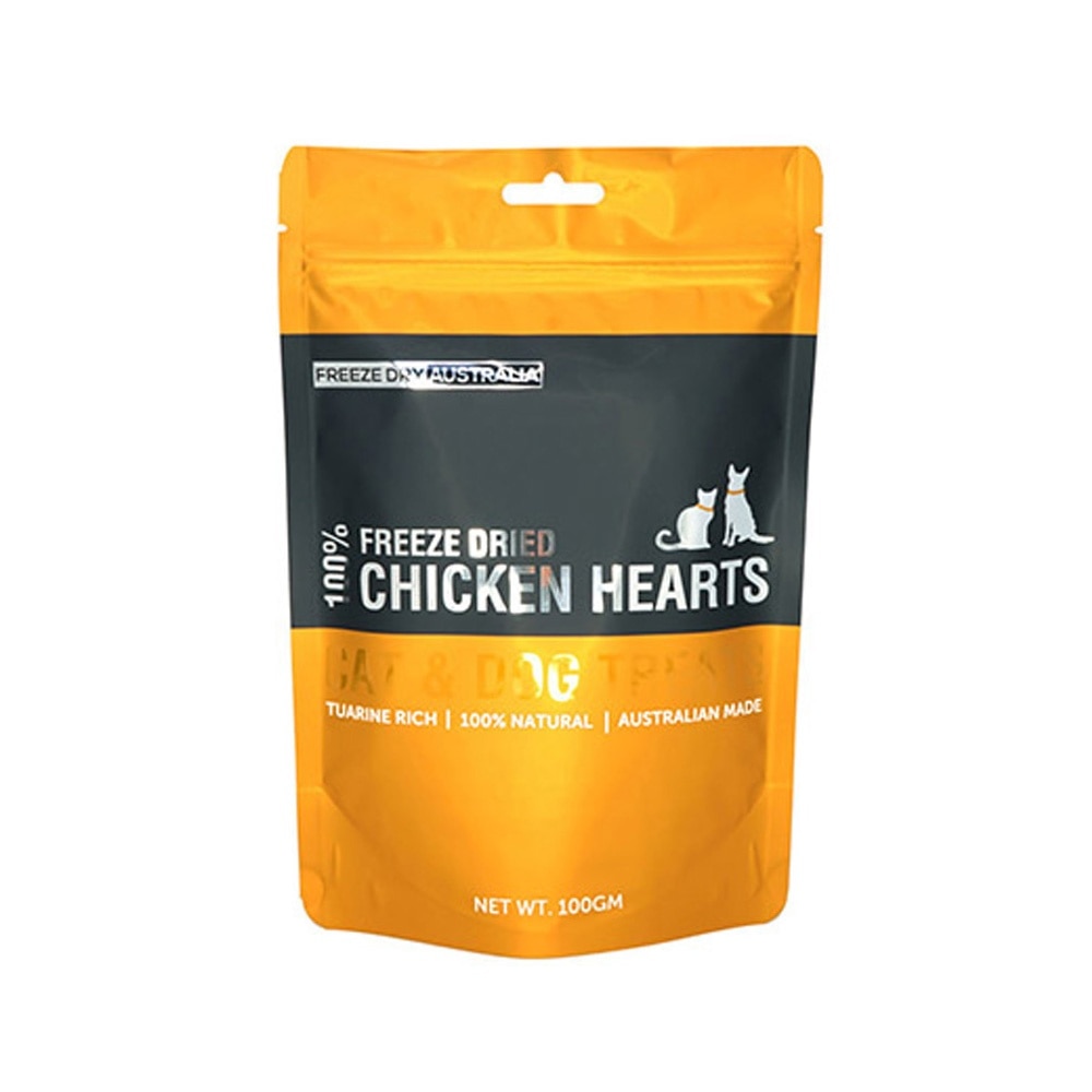 Freeze Dried Chicken Hearts Cat and Dog Treats 100g