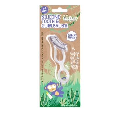 JACK N JILL Stage 3 Tooth And Gum Brush (Silicone Brush, Suitable For Approx. 2-5 Years, Gentle On Little Teeth And Gums) 1s