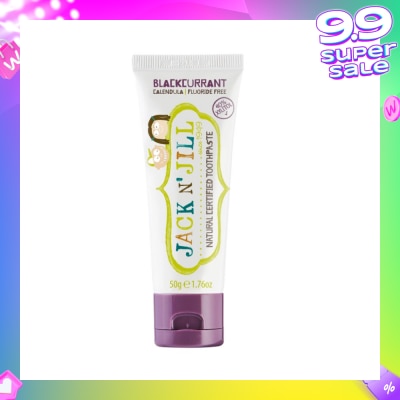JACK N JILL Blackcurrant Natural Toothpaste (Suitable From 6 Months+) 50g (Expiry: Jan`2026)
