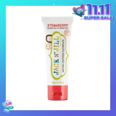 JACK N JILL Strawberry Natural Toothpaste (Gentle Removal Of Plaque, Help Soothe Gums,Suitable From 6 Months+) 50g