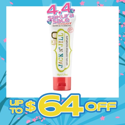 JACK N JILL - Strawberry Natural Toothpaste (Gentle Removal Of Plaque, Help Soothe Gums,Suitable From 6 Months+) 50g