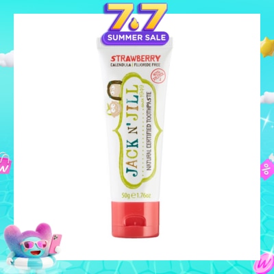 JACK N JILL - Strawberry Natural Toothpaste (Gentle Removal Of Plaque, Help Soothe Gums,Suitable From 6 Months+) 50g