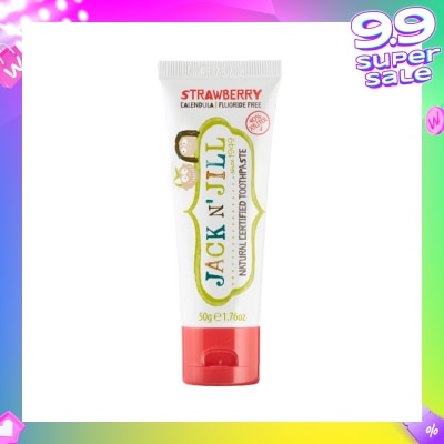 JACK N JILL Strawberry Natural Toothpaste (Gentle Removal Of Plaque, Help Soothe Gums,Suitable From 6 Months+) 50g