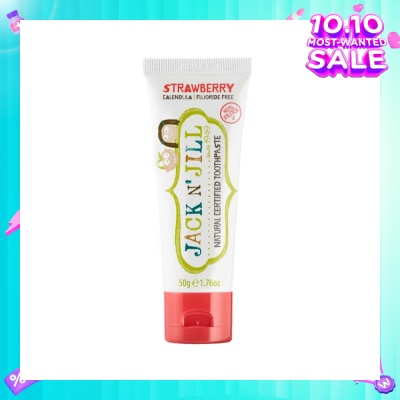 JACK N JILL Strawberry Natural Toothpaste (Gentle Removal Of Plaque, Help Soothe Gums,Suitable From 6 Months+) 50g