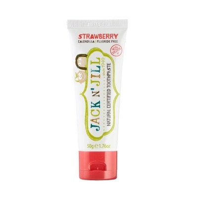 JACK N JILL Strawberry Natural Toothpaste (Gentle Removal Of Plaque, Help Soothe Gums,Suitable From 6 Months+) 50g