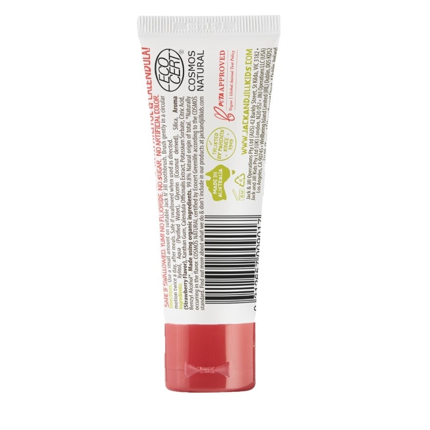 Strawberry Natural Toothpaste (Gentle Removal Of Plaque, Help Soothe Gums,Suitable From 6 Months+) 50g