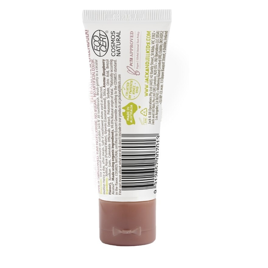 Rasberry Natural Toothpaste (Gentle Removal Of Plaque, Help Soothe Gums,Suitable From 6 Months+) 50g