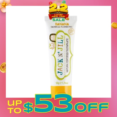 JACK N JILL Banana Natural Toothpaste (From 6 Months+) 50g (Expiry: Jan`2026)