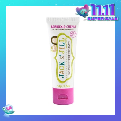 JACK N JILL Natural Certified Toothpaste Berries & Cream 50g (Expiry: May`2026)
