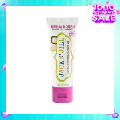JACK N JILL Natural Certified Toothpaste Berries & Cream 50g (Expiry: May`2026)