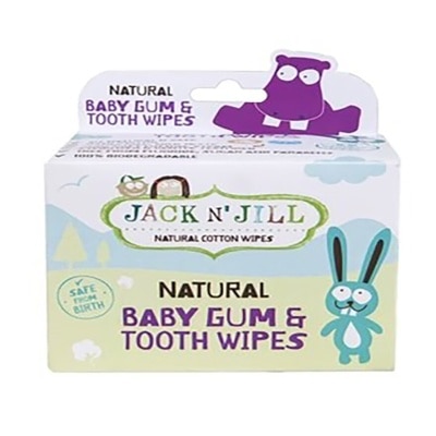 JACK N JILL Baby Gum And Tooth Wipes (Safely Clean Babies Mouth And Gums, Suitable From Birth, Soft Cotton, Sterilized And Gently Textured) 25s