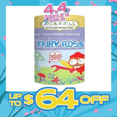 JACK N JILL - Fairy Floss (Kids First Floss, Slides Easily Between Teeth) 30s