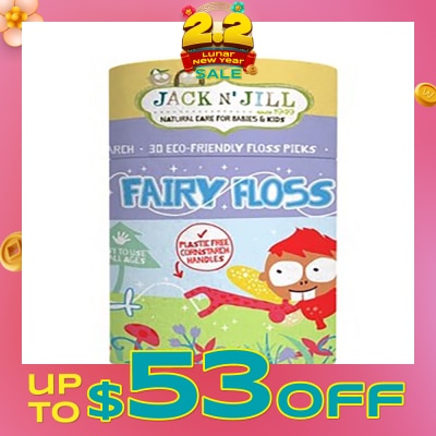 JACK N JILL Fairy Floss (Kids First Floss, Slides Easily Between Teeth) 30s