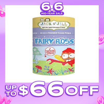 JACK N JILL - Fairy Floss (Kids First Floss, Slides Easily Between Teeth) 30s