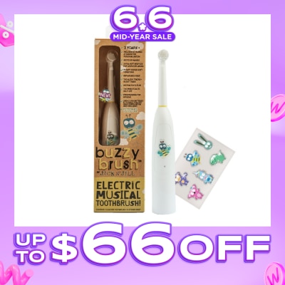 JACK N JILL - Electric Musical Toothbrush (Battery Operated, Rotary Design Soft Vibrations, Extra Soft Bristles For Gentle Brushing, Recommended For Children Aged 3+) 1s