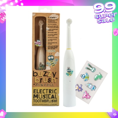 JACK N JILL Electric Musical Toothbrush (Battery Operated, Rotary Design Soft Vibrations, Extra Soft Bristles For Gentle Brushing, Recommended For Children Aged 3+) 1s