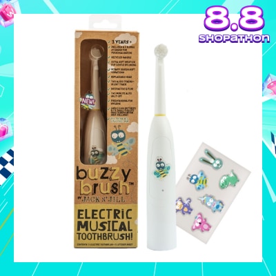 JACK N JILL Electric Musical Toothbrush (Battery Operated, Rotary Design Soft Vibrations, Extra Soft Bristles For Gentle Brushing, Recommended For Children Aged 3+) 1s