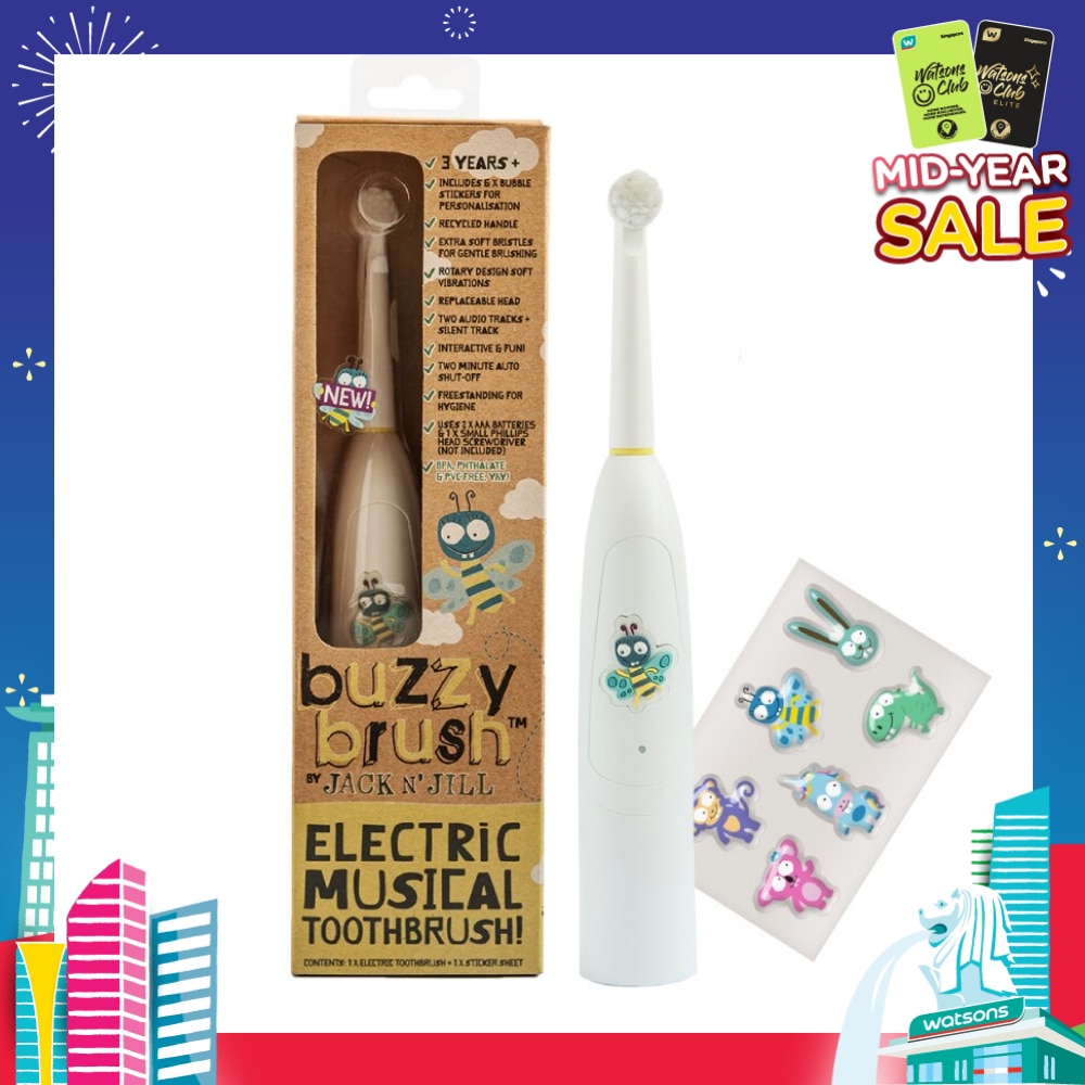 Electric Musical Toothbrush (Battery Operated, Rotary Design Soft Vibrations, Extra Soft Bristles For Gentle Brushing, Recommended For Children Aged 3+) 1s