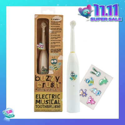 JACK N JILL Electric Musical Toothbrush (Battery Operated, Rotary Design Soft Vibrations, Extra Soft Bristles For Gentle Brushing, Recommended For Children Aged 3+) 1s