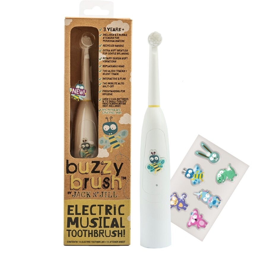 Electric Musical Toothbrush (Battery Operated, Rotary Design Soft Vibrations, Extra Soft Bristles For Gentle Brushing, Recommended For Children Aged 3+) 1s