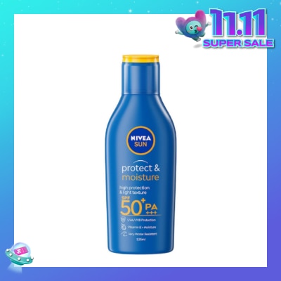 NIVEA SUN Protect & Moisture Sun Body Lotion SPF50+ PA+++ (UVA/UVB Protect + Water Resistant + Moisturize Skin) 125ml