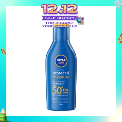 NIVEA SUN Protect & Moisture Sun Body Lotion SPF50+ PA+++ (UVA/UVB Protect + Water Resistant + Moisturize Skin) 125ml