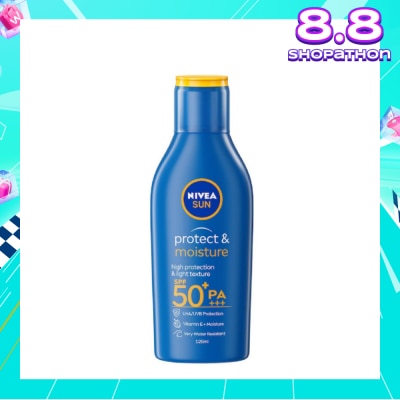 NIVEA SUN Protect & Moisture Sun Body Lotion SPF50+ PA+++ (UVA/UVB Protect + Water Resistant + Moisturize Skin) 125ml