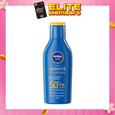 NIVEA SUN Protect & Moisture Sun Body Lotion SPF50+ PA+++ (UVA/UVB Protect + Water Resistant + Moisturize Skin) 125ml