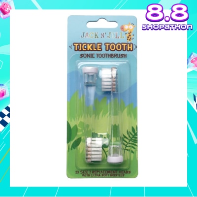 JACK N JILL Sonictickle Replacement Heads (Brush Heads With Super Soft Bristles, Can Be Easily Attached To Your Sonic Toothbrush) 2s