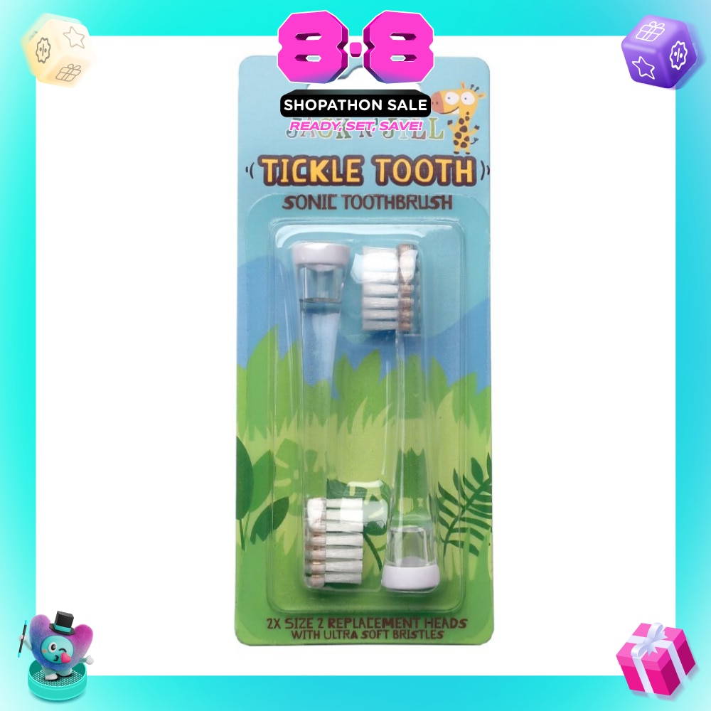 Sonictickle Replacement Heads (Brush Heads With Super Soft Bristles, Can Be Easily Attached To Your Sonic Toothbrush) 2s