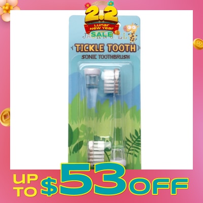 JACK N JILL Sonictickle Replacement Heads (Brush Heads With Super Soft Bristles, Can Be Easily Attached To Your Sonic Toothbrush) 2s