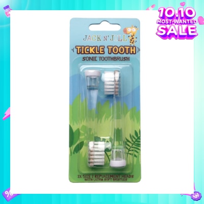 JACK N JILL Sonictickle Replacement Heads (Brush Heads With Super Soft Bristles, Can Be Easily Attached To Your Sonic Toothbrush) 2s