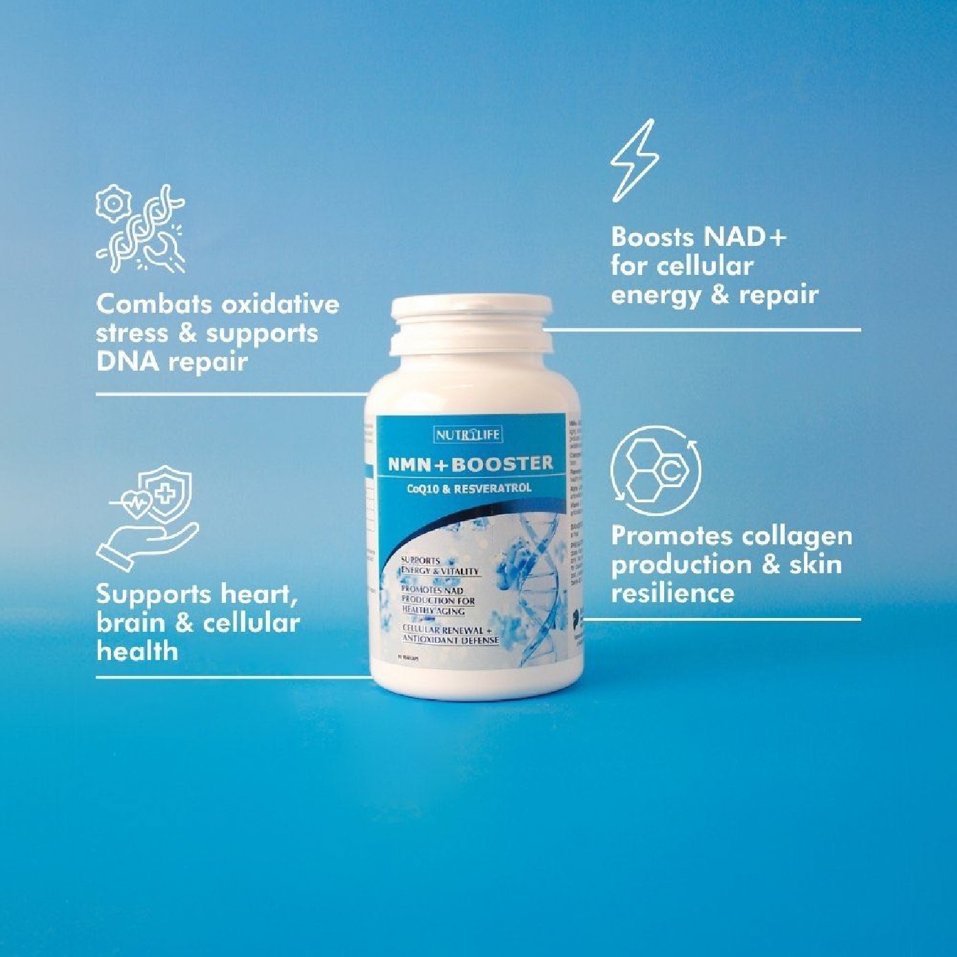 NMN+ Booster with COQ10 and Resveratrol Vegecap 60s
