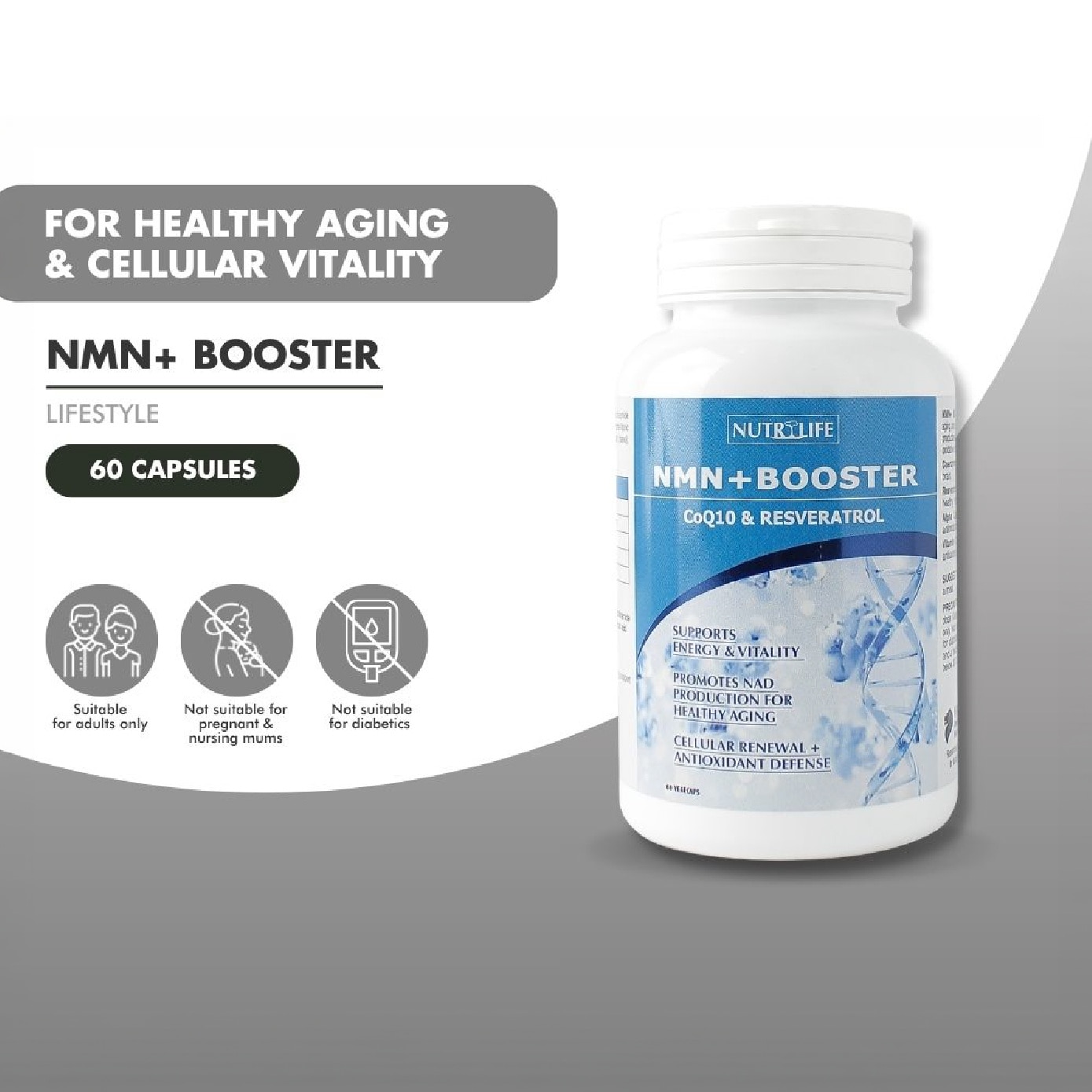 NMN+ Booster with COQ10 and Resveratrol Vegecap 60s